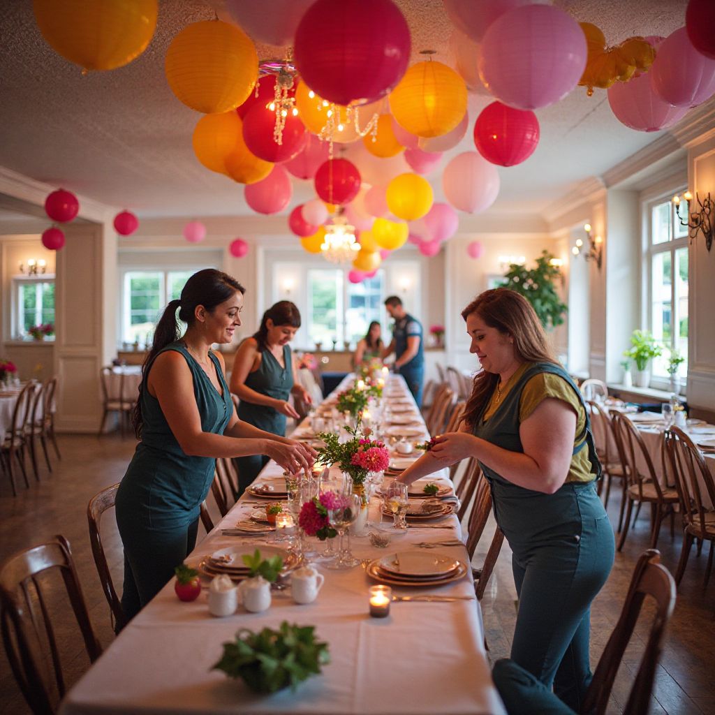 Behind the scenes party preparation and setup